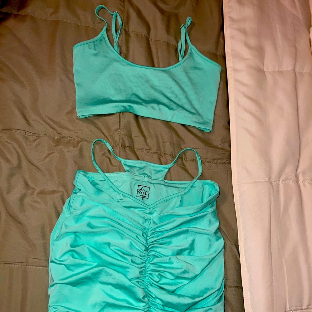 Swim cover up bikini top & skirt by Ohpolly